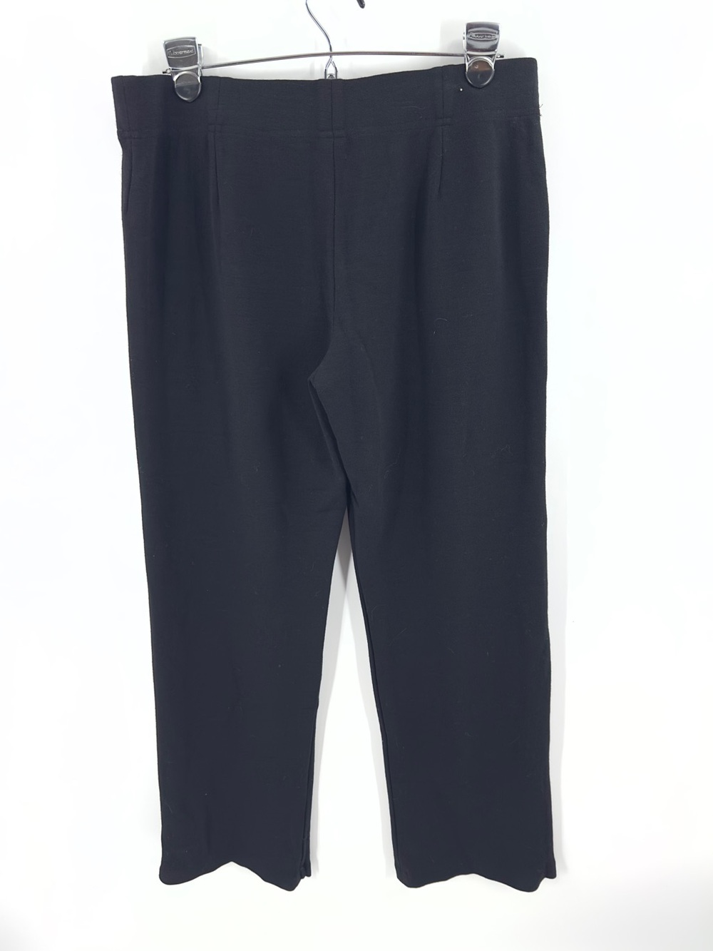 Eileen Fisher Wool Blend Pants Size Medium Pull On Capsule Quiet Luxury Black - Picture 2 of 9